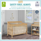 Dream On Me Ashton 4-In-1 Convertible Crib In Natural, Greenguard Gold, JPMA Certified, Non-Toxic Finishes, Features 4 Mattress Height Settings, Made Of Solid Pinewood Dream On Me
