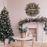 Sggvecsy 18 Inch Artificial Christmas Wreath for Front Door Xmas Red Berry Wreath Winter Glitter Eucalyptus Wreath Christmas Hanging Decorations for Wall Home Window Holiday OutdoorDecor Sggvecsy