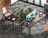 Coleshome 71 Inch Computer Desk with USB Ports, Large Office Desk, Long Study Student Writing Desk, Black Coleshome