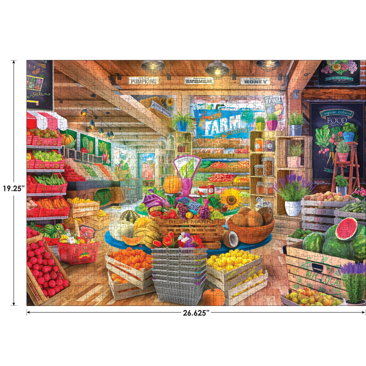 RoseArt - My Happy Place - Organic Fresh Market - 750 Piece Jigsaw Puzzle for Adults RoseArt