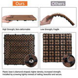 Yaheetech 27PCS Wooden Flooring Patio Deck Tiles Interlocking Tiles Patio Solid Wood and Plastic Indoor&Outdoor 12 x 12in Brown Yaheetech
