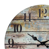 Stonebriar Vintage Farmhouse Wooden 14 Inch Round Battery Operated Hanging Wall Clock Stonebriar