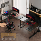 EUREKA ERGONOMIC L Shaped Gaming Desk, 60 Inch L60 Home Office Corner PC Computer Gamer Table Large Writing Workstation Gifts w Mouse Pad Cable Management, Space Saving, Easy to Assemble, Left, Black EUREKA ERGONOMIC