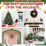 54 Feet Christmas Garland - 3 Stands Artificial Evergreen Garland Soft Greenery Garland Set for DIY Christmas Decoration, Non-Lit Indoor Outdoor Garlands for Stair Railing/Mantle/Holiday/Party Decor Nugxica