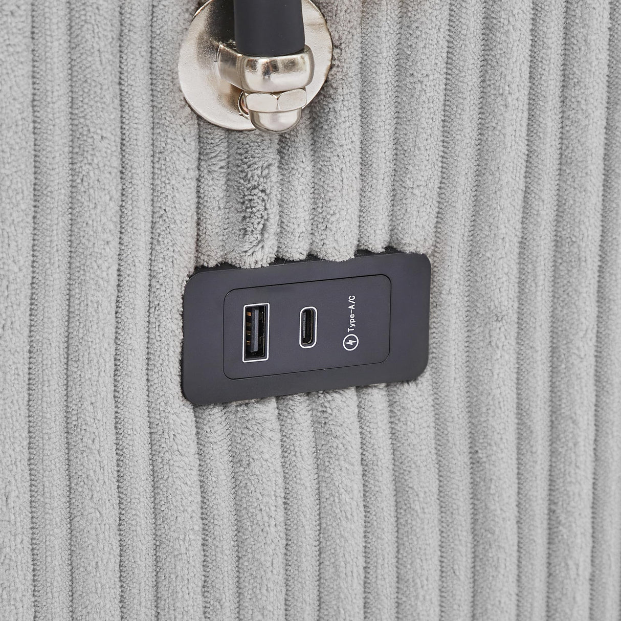 Deep Seat Modular Sectional Sofa Cloud Couch with Movable Ottoman, Corduroy Upholstered Oversized Loveseat Convertible Sleeper Sofabed Lounge Daybed w/Cup Holders & 2 USB Ports & Phone Holder Eafurn