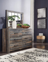 Signature Design by Ashley Drystan Rustic Industrial 6 Drawer Dresser, Weatherworn Brown Signature Design by Ashley