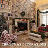 6 Feet Artificial Christmas Garland - Real Touch Cedar Garland - Christmas Decorations for Table,Fireplace,Mantle,Wall, Indoor Outdoor -Garland for Christmas Decorations - Free Battery LED Lights WHANLEY L&Q