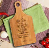 Personalized Cutting Board with Handle Customized Engraved Charcuterie Board Custom Gift for Wedding, Housewarming, Birthday Mom Gift (Bamboo) Generic