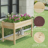 FILWH Raised Garden Bed with Legs Elevated Wooden Planter Box Stand Large Planter Stand Box for Fruits Vegetables Flowers with Divider with Bag - 48 * 24 * 30.5IN FILWH