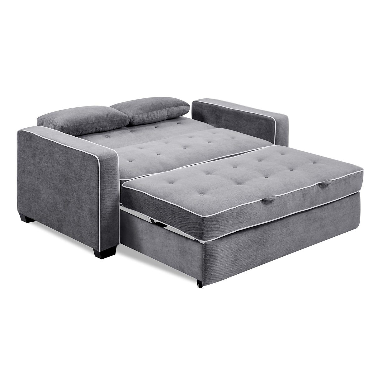 Serta Ainsley Loveseat with Pull Out Sleeper Microfiber Charcoal Full Serta