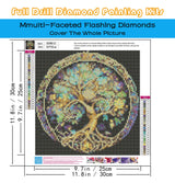 KINPLUB 5D Diamond Painting Kits for Adults, Tree of Life Diamond Art Kits for Beginners, DIY Full Drill Paint with Round Diamond Dots, Home Wall Decor 12 x 12 Inch KINPLUB