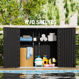 Mrosaa Large Outdoor Storage Box,Resin Sheds&Outdoor Storage Waterproof/Lockable,Outdoor Storage Cabinets for Balcony,Garage,Backyard (37Cu.ft-Black White) Mrosaa