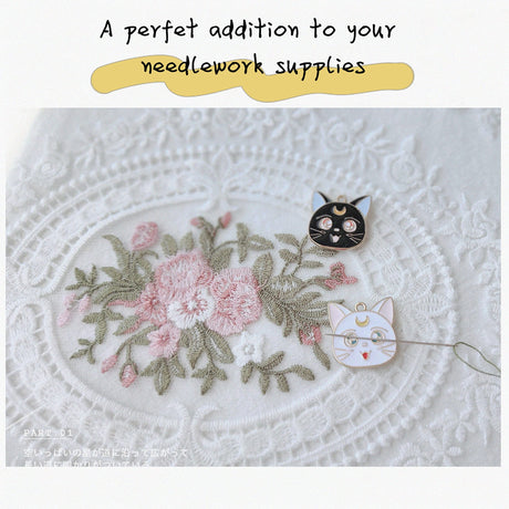 Kitten (2 Pieces) Needle Minder Magnetic Needle Keeper for Cross Stitch Embroidery Sewing Needle and Pin Holders N\C