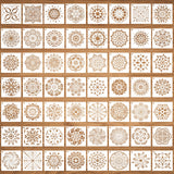 56 Pack (3.6x3.6 inch) Stencils for Painting, Reusable Mandala Dot Painting Stencils for DIY Rock Murals Art Projects WSICSE