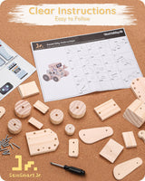 SainSmart Jr. 2-in-1 STEM Kits, Wooden Robot Assembly Toy Set, Woodworking Crafts Projects for Kids, Gift for Boys and Girls SainSmart Jr.