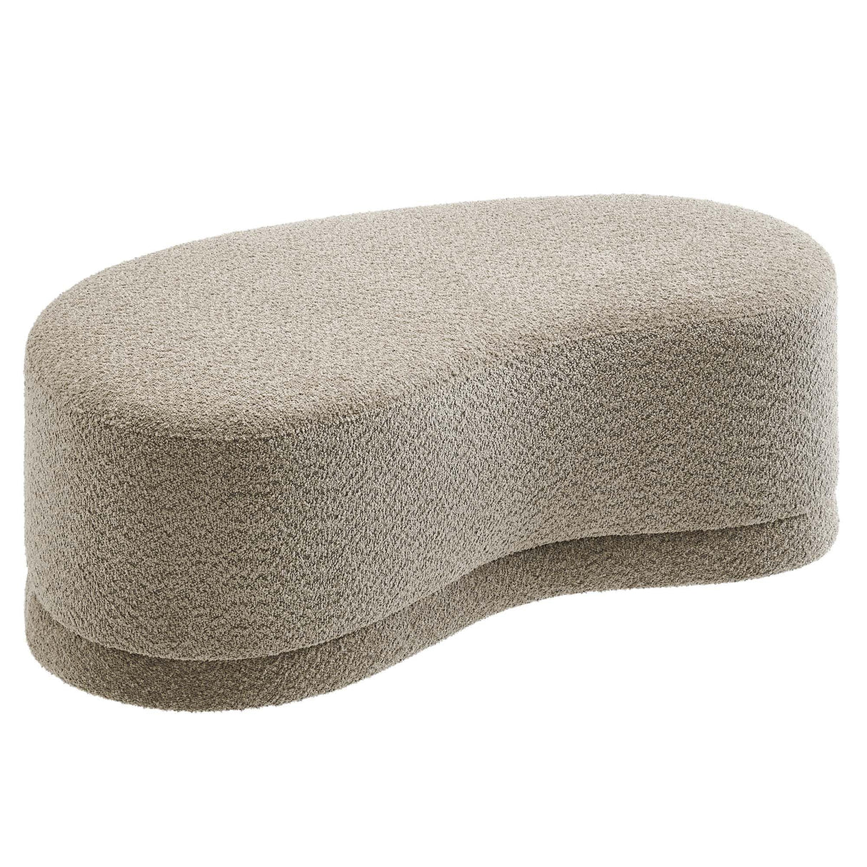 Modway Nimbus 48 Inch Curved Ottoman Bench in Oat - Soft Fabric Chenille Ottoman - Versatile Bedroom Bench - Bouclé Footstool - Upholstered Coffee Table - Bedroom and Living Room Furniture Modway