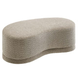 Modway Nimbus 48 Inch Curved Ottoman Bench in Oat - Soft Fabric Chenille Ottoman - Versatile Bedroom Bench - Bouclé Footstool - Upholstered Coffee Table - Bedroom and Living Room Furniture Modway