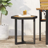 Christopher Knight Home END Table, Black Metal + Teak Christopher Knight Home