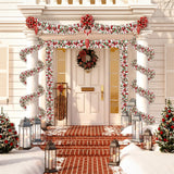 Sggvecsy 49.2Ft Christmas Green Red White Tinsel Garland Xmas Tree Decorations Christmas Metallic Twist Garland Ceiling Hanging Decorations for New Year Party Birthday Holiday Indoor Outdoor Supplies Sggvecsy