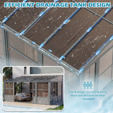 EROMMY 10' x 16' Sunroom, Wall Mounted Gazebo Solarium with Aluminum Frame, Polycarbonate Roof, Permanent Sun Room with Sliding Doors, Lockable PC Screen Walls, Lean to Gazebo for Garden, Patio, Grey EROMMY