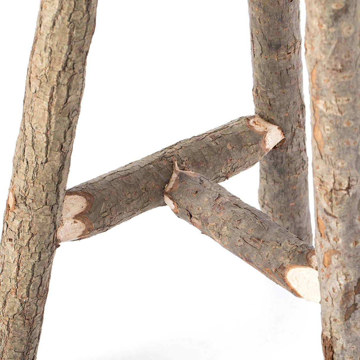 Decorative Antique Log Cabin Natural Wooden Accent Stool Side Table Vintiquewise