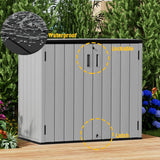 Mrosaa Large Outdoor Storage Box,Resin Sheds&Outdoor Storage Waterproof/Lockable,Outdoor Storage Cabinets for Balcony,Garage,Backyard (37Cu.ft-Pale Grey) Mrosaa