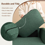 Busaurus 3 Seater Sofa Couch with Deep Seats, 89" Mid Century Modern Upholstered Sofa with Armrests, Comfy Couches for Living Room, Bedroom, Apartment and Office (Green) Busaurus