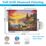 dlebay Diamond Art Kits for Adults,Sunset Diamond Painting Kits for Adults,5d Diamond Painting Kit Dimond Art with Diamond Art Accessories,DIY Full Drill Paint by Diamonds,Home Wall Decor 12 x 16inch Dlebay