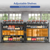 Anxxsu 3000LBS Storage Shelves, 48" W Heavy Duty Garage Shelving Unit, Adjustable Industrial Shelving, 4 Tier Metal Shelving for Garage, Supermarket, Warehouse, 48" W x 24" D x 70" H Anxxsu