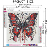 Xylogist Diamond Art Kits for Adults Beginners, Butterfly Skull Diamond Painting Kits, 5D DIY Full Round Drill Paint by Diamonds Dot Gem Art, Home Wall Decor 12x12 Inch Xylogist