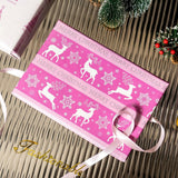 EWES Pink Christmas Wrapping Paper Rolls Set,Aesthetic Elegant Gift Wrap,Cute Pattern with Reindeer,Snowflake,Christmas Tree,Reversible, Total 28.5sq.ft EWES