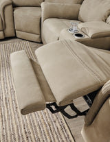 Signature Design by Ashley Next-Gen DuraPella Faux Leather Zero Wall Power Reclining Sofa with USB, Beige Sand Signature Design by Ashley