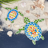 WEBEEDY 2 Set DIY Sea Turtle Mosaic Kit Wall Art Turtle DIY Craft Kit for Adults Patio Yard Pool and Garden Christmas Decor Crafts Gift for Fun Home Activities WEBEEDY