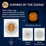 RYVE Mandala Coloring Book for Adults – 50 Unique Designs, Spiral Bound, Stress Relief & Relaxation Mindfulness Art Therapy | No-Bleed Paper | Easy-to-Tear Pages for Framing RYVE