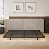 LAKKURI Floating Bed Frame King with Led Lights, King Size Floating Bed Frame,Type-C and Charging Station, No Box Spring Needed, Noise-Free, Easy Assembly LAKKURI