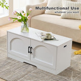 Shoe Bench, Entryway Storage Bench with 2 Doors, Shoe Rack Adjustable Shelves, Shoe Cabinet with Storage, 31.5" W x 13.8" D x 18.1" H for Entryway, Living Room, Hallway, Mudroom, Bedroom, White oakvivo