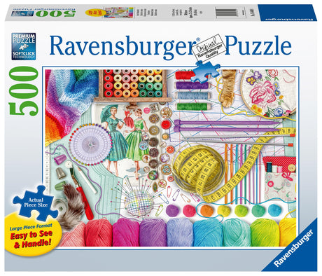 Ravensburger 16440 Needlework Station - 500-Piece Jigsaw Puzzle | Large, Easy-to-Handle Pieces | Unique Softclick Technology | Ideal for Adults Ravensburger