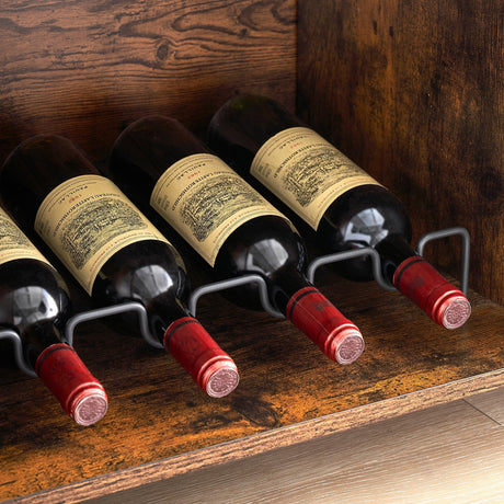 Wine Bar Cabinet With LED Lights - Modern Liquor Storage Cabinet With Wine Rack, Glass Holder & Adjustable Shelves, Kitchen Bar Cabinet for Dining Room, Living Room, Home Bar or Coffee Station Attracoast