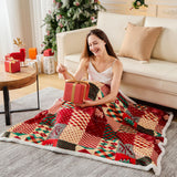 Nord ECO Christmas Throw Blanket, Christmas Decorations Gifts for Women, Sherpa Flannel Fleece Winter Holiday Blanket, Fluffy Cozy Soft Christams Throws for Couch Sofa Bed, ChristamsRhombus, 50" X 60" NORD ECO