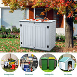 YITAHOME Outdoor Resin Storage Sheds, 39 in Height Lockable Waterproof Horizontal Shed w/o Shelf，Easy to Assemble Shed Storage for Garden Tools, Light Gray YITAHOME