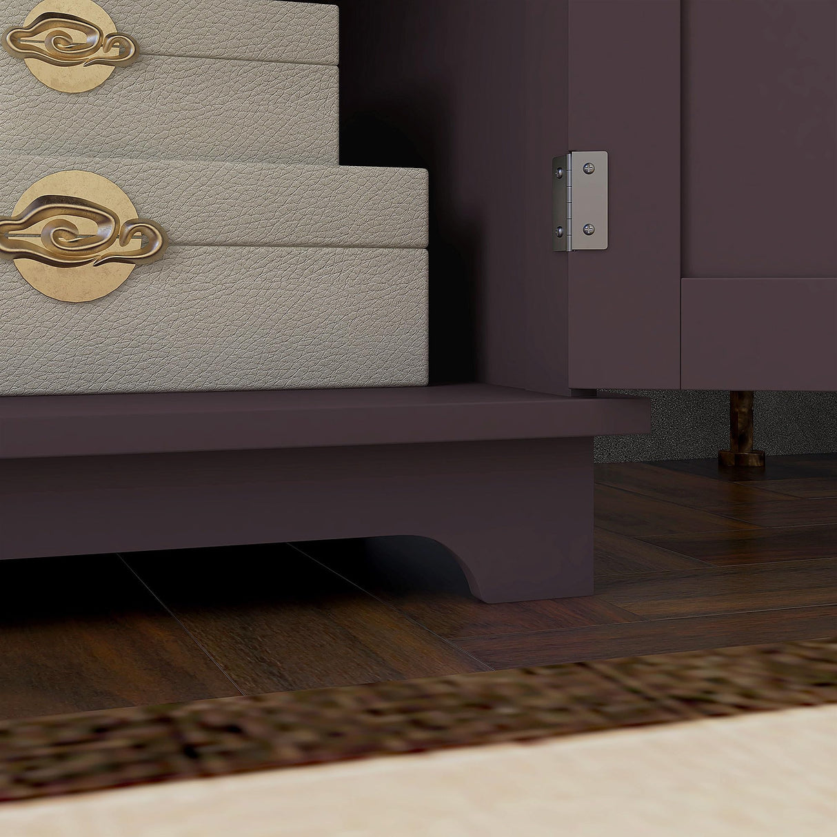 HOMCOM Sideboard with Solid Wood Countertop, Modern Kitchen Storage Cabinet, Coffee Bar Cabinet with 2 Drawers, Doors and Adjustable Shelf, Coffee HOMCOM