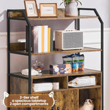 Yaheetech Cat Litter Box Enclosure, Hidden Litter Box Furniture w/Shelf & Storage Compartments, Cat Washroom, Wood Cat House, Rustic Brown Yaheetech