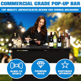 GoPong GoBar PRO Commercial Grade Portable Bar Table - Mobile Bartender Station for Events - Includes Black Skirt and Carry Case - Standard or LED GoPong