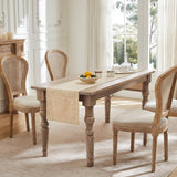 ZeeMart Burlap Style Farmhouse Table Runners 72 Inches Long, Beige Rustic Woven Dining Table Runner for Everyday Use, 14x72 Inches, Oatmeal Beige ZeeMart