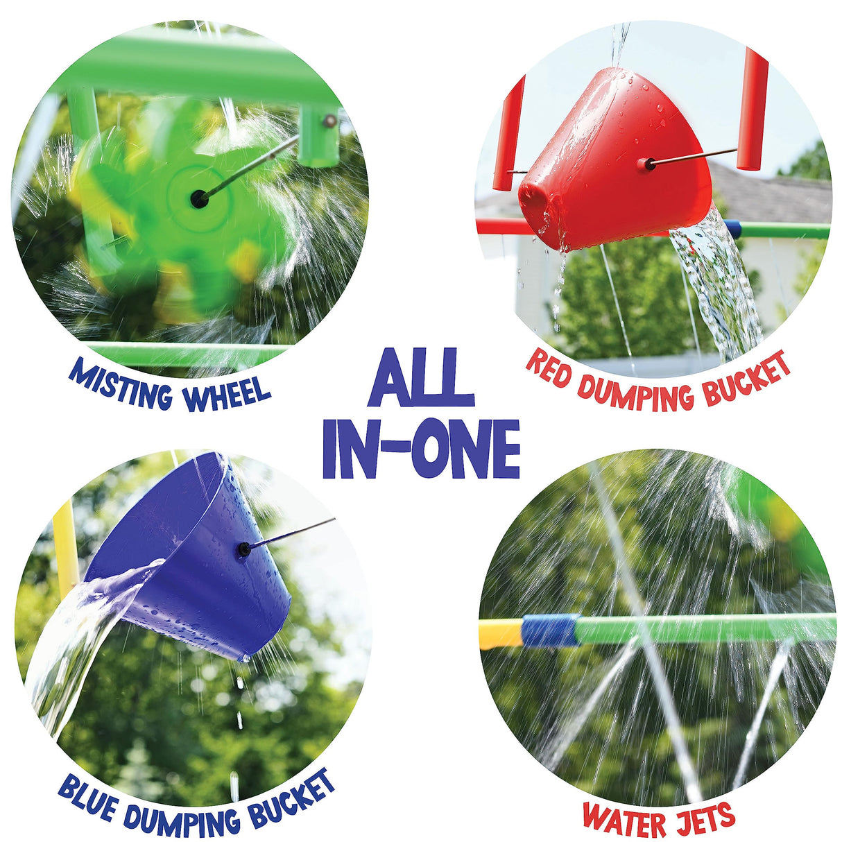 Backyard Waterpark with Splash Wheel, Dump Buckets for Kids Outdoor Water Play PUDDLE SPLASHERS