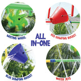 Backyard Waterpark with Splash Wheel, Dump Buckets for Kids Outdoor Water Play PUDDLE SPLASHERS