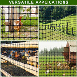 Windyun 2 Roll 100 ft 200 ft in Total Plastic Mesh Fence Roll Safety Construction Barrier Netting Outdoor Snow Temporary Garden Animal Fencing for Poultry, Chicken, Dog, Patio(Black) Windyun