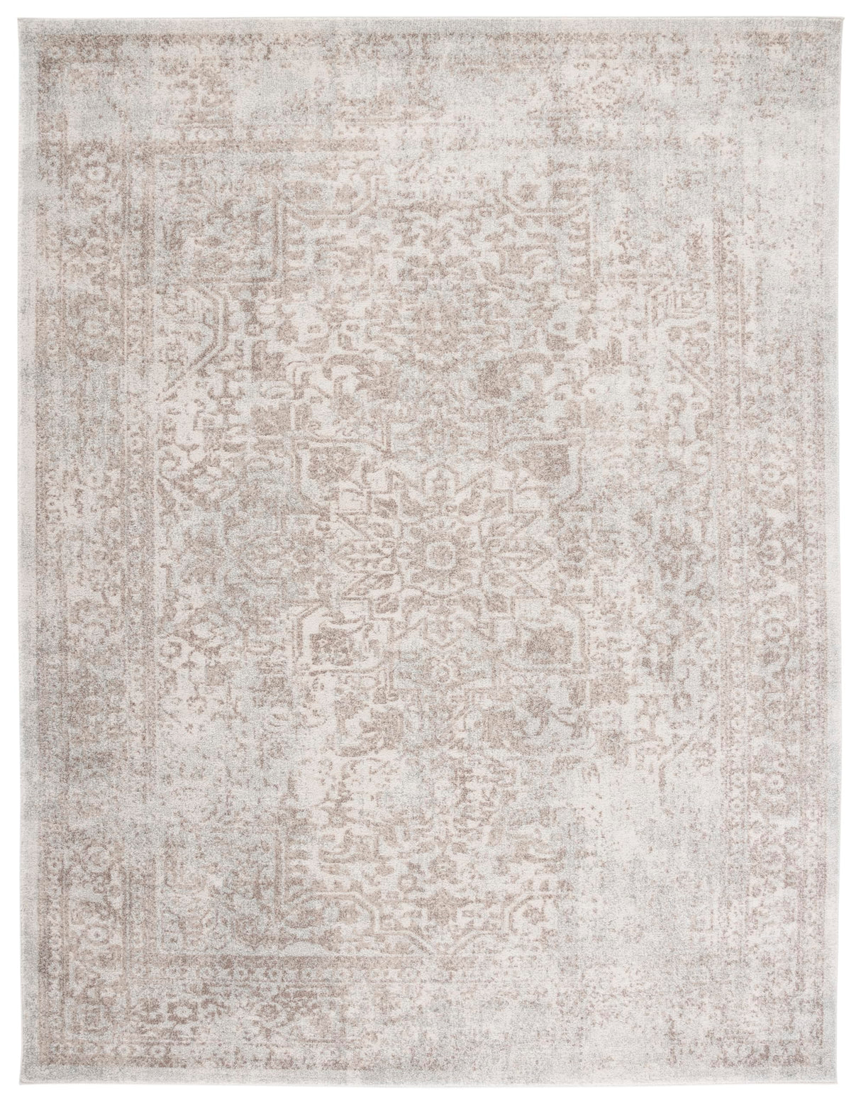 SAFAVIEH Area Rug 8x10 - Evoke Collection - Large - Ivory & Taupe, Distressed Design, Non-Shedding & Easy Cleaning, Ideal for Living Room, Bedroom, Dining Space (EVK256E) SAFAVIEH
