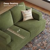 COPIAE 63 Inch Sofa with Extra Deep Seats Oversize, Corduroy Fabric 2 Seater Sofa for Living Room,Modern Couch and Loveseat, Comfy Armrests and Seats and Backrests, Easy Installation, Green COPIAE