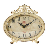 Creative Co-Op Distressed Pewter Mantel Clock, Cream Creative Co-Op